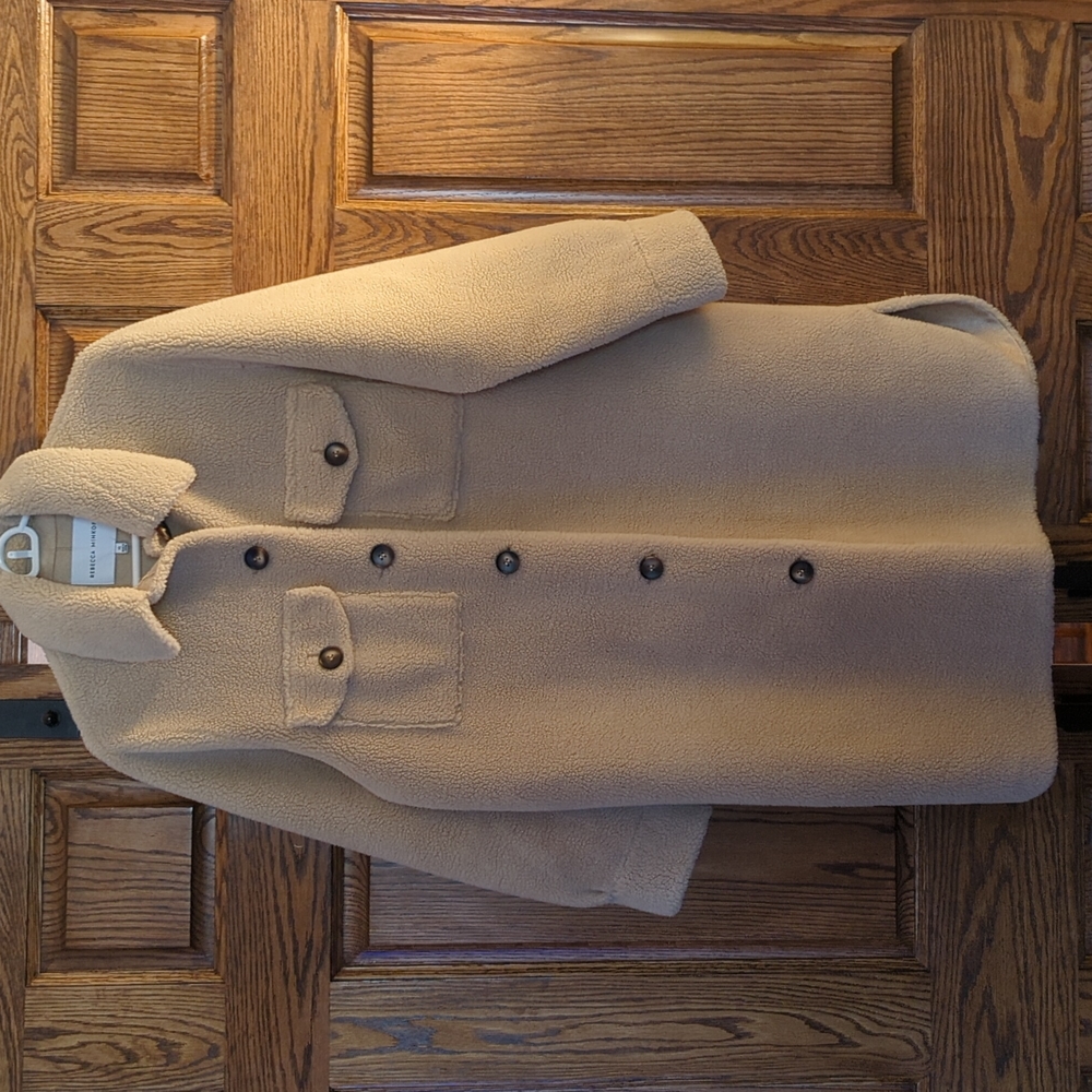 Rebecca minkoff jacket/shacket tips on XL teddy bear coat